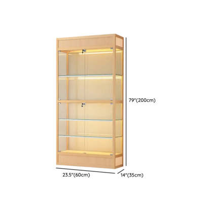 Gold Glass Freestanding Metal Display Cabinet