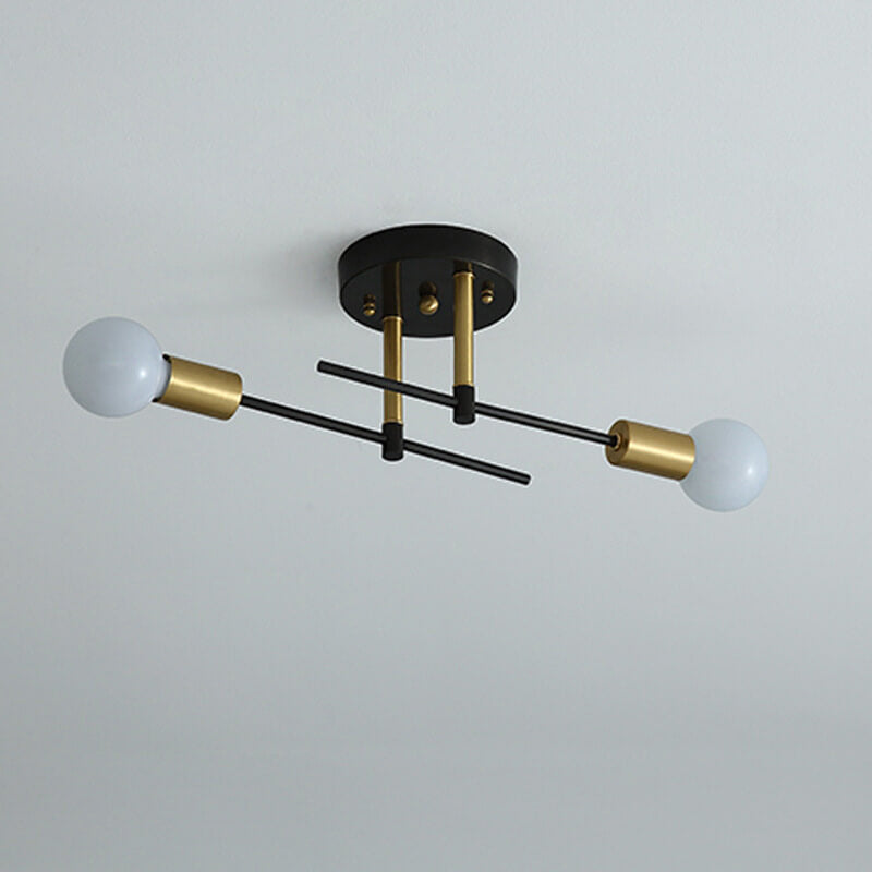 Lighom minimalist semi-flush black semi-flush mount light in glass — 220V-240V (UK/AU)