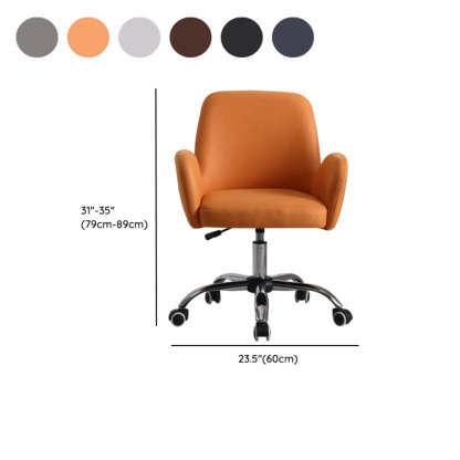 Orange Trendy Adjustable PU Office Chair with Wheels