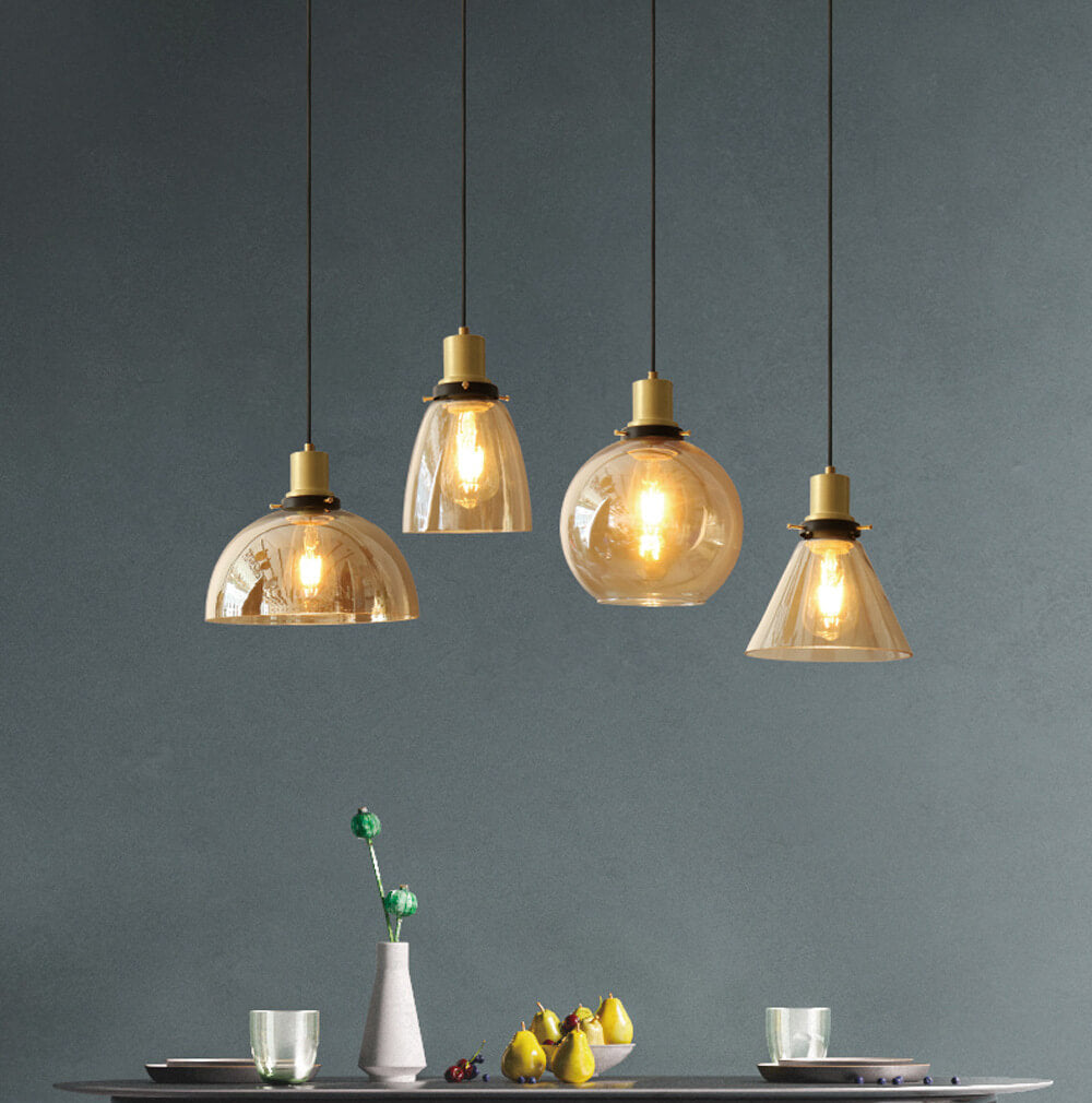 Minimalist semi-circular cone black pendant lighting, Lighom — Transparent / 220V-240V (UK/AU)
