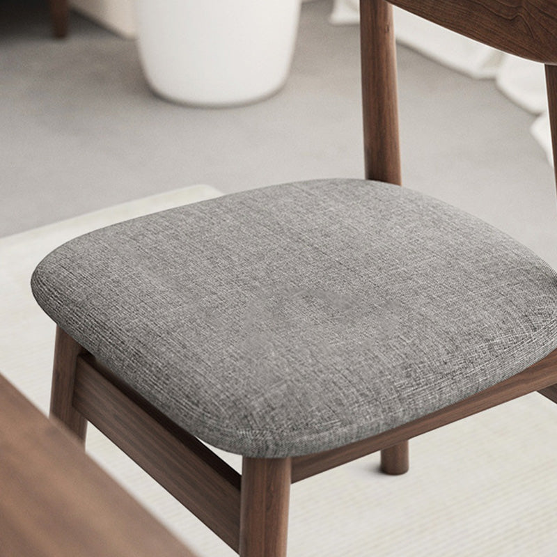 Retro Double-Layer Nappa Leather Open-Back Dining Chair — Walnut Color Wood Frame + White Nappa Leather Seat