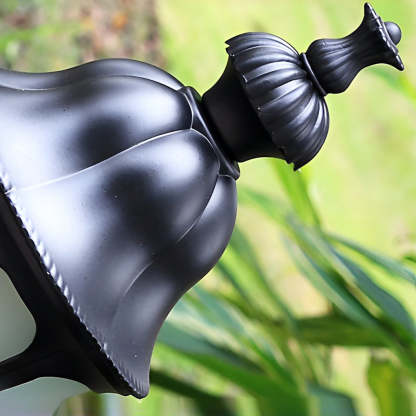 Elegant European-Style Black LED Outdoor Pathway Lamp Post-Lighom