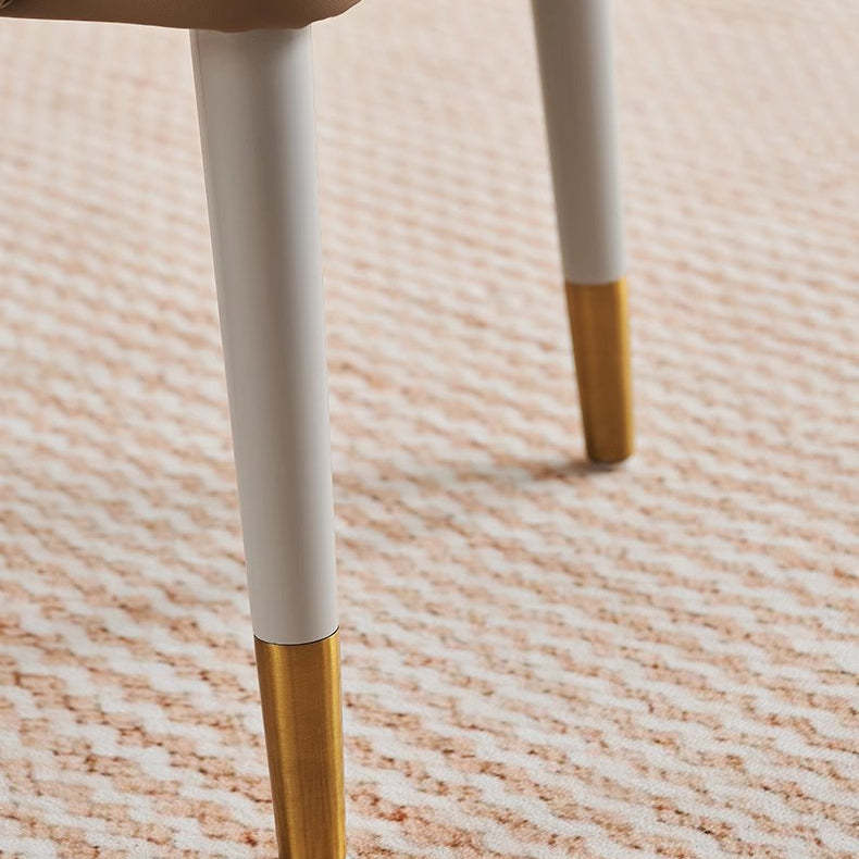 Minimalist Pleated Leather Metal Dining Chair