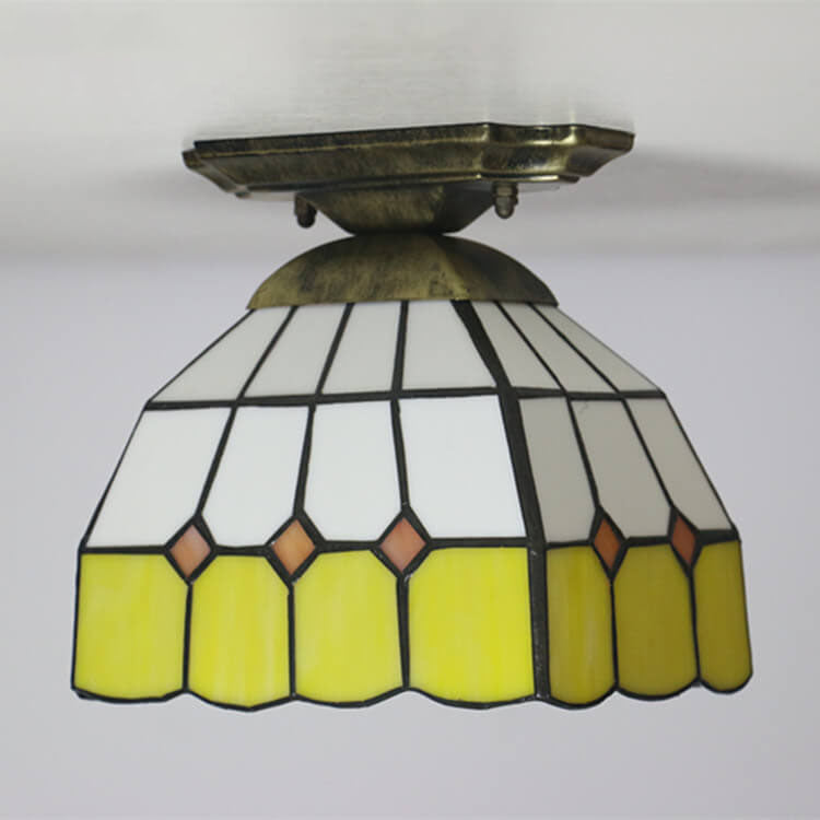 Tiffany Stained Glass Dome Ceiling Light