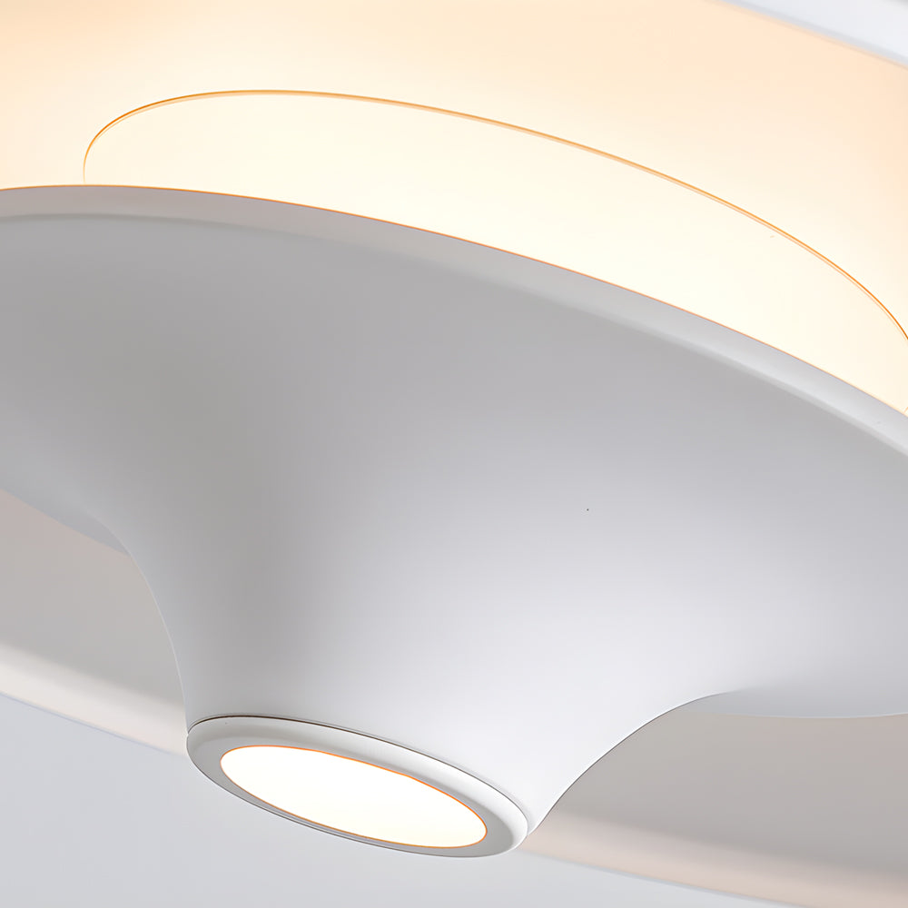 13.8" 1-Light Round UFO LED Metal Small Spaceship Pendant
