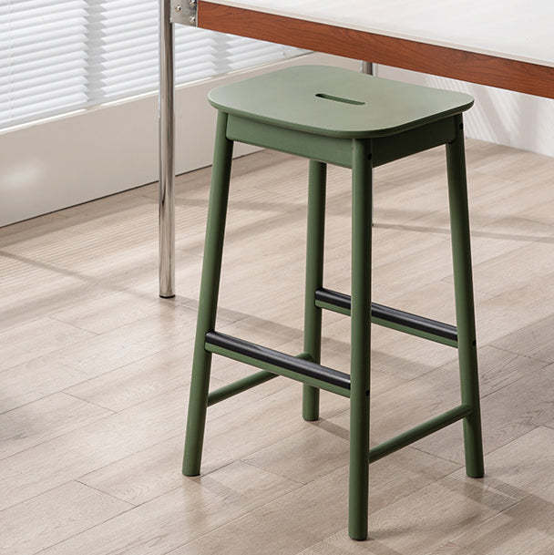 Minimalist Rectangular Birch Bar Stool