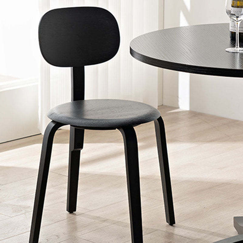 Minimalist Round Cushion Wood Dining Chair