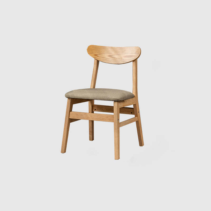 Retro Linen Upholstered Wood Dining Chair