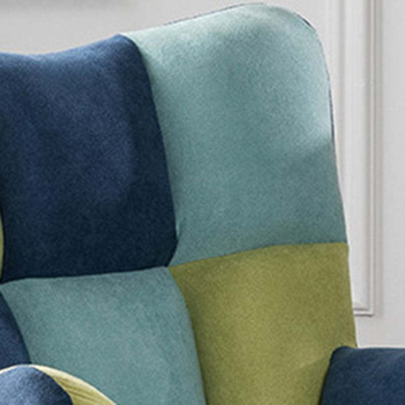 Nordic Patchwork Linen Rocking Chair