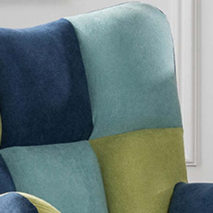 Nordic Patchwork Linen Rocking Chair