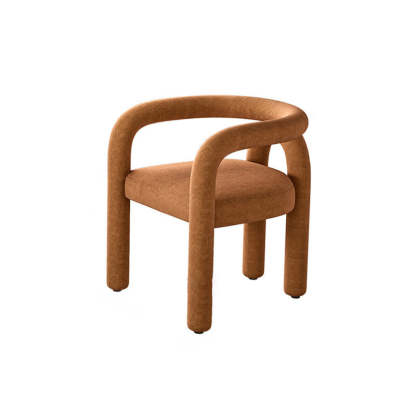 Scandinavian Curved Velvet Steel Armchair