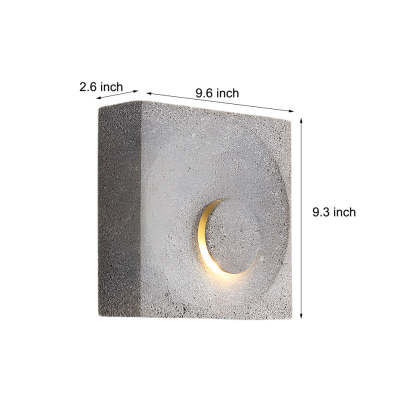 Frosted Cement Eclipse LED Wall Light-Lighom