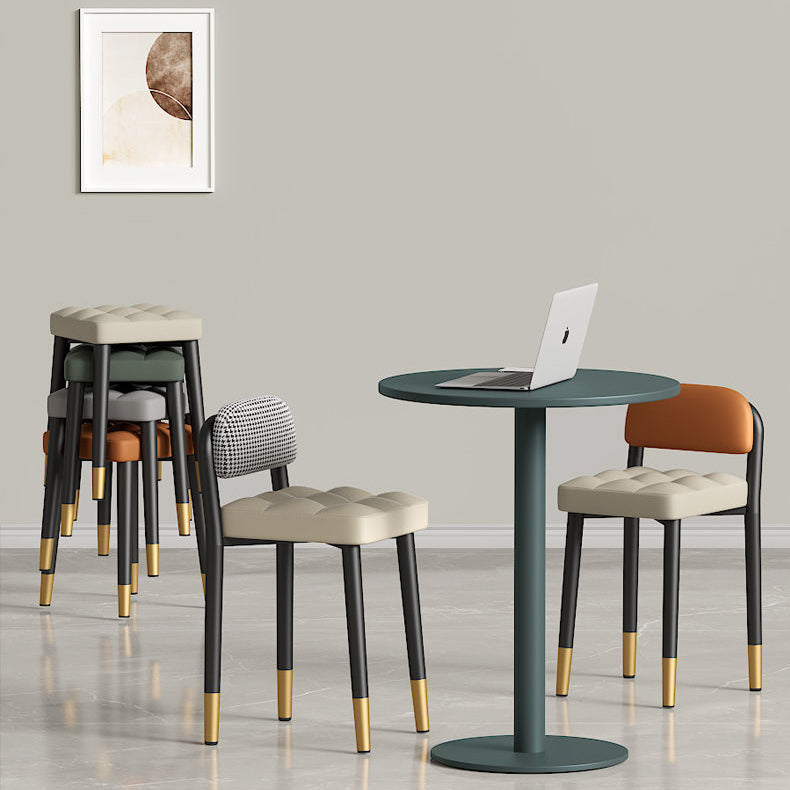 Modern Fabric Upholstered Low Back Vanity Stool