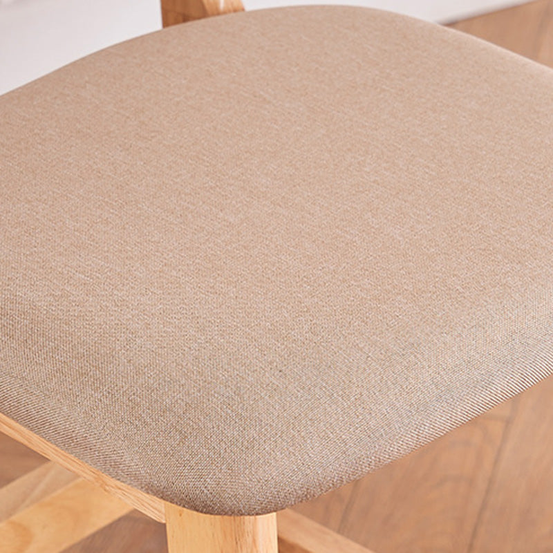 Minimalist PU Leather Open-Back Counter Stool — Blue Fabric Seat