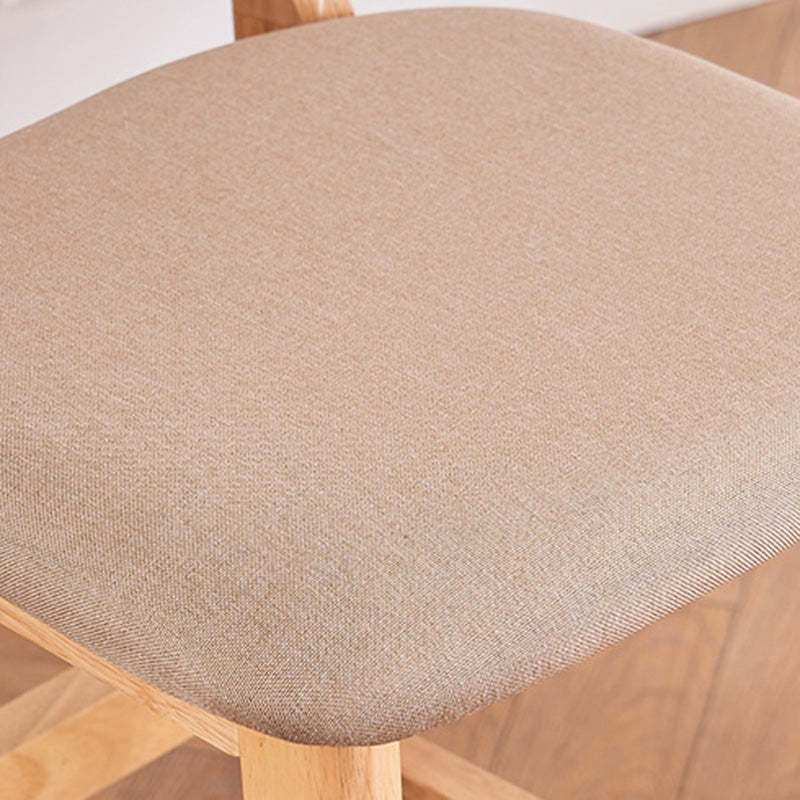 Minimalist PU Leather Open-Back Counter Stool — Blue Fabric Seat