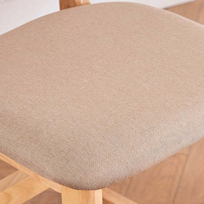 Minimalist PU Leather Open-Back Counter Stool — Blue Fabric Seat