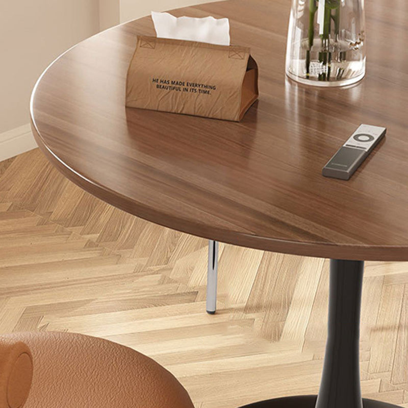Modern Faux Wood Grain Steel End Table — Wood Color