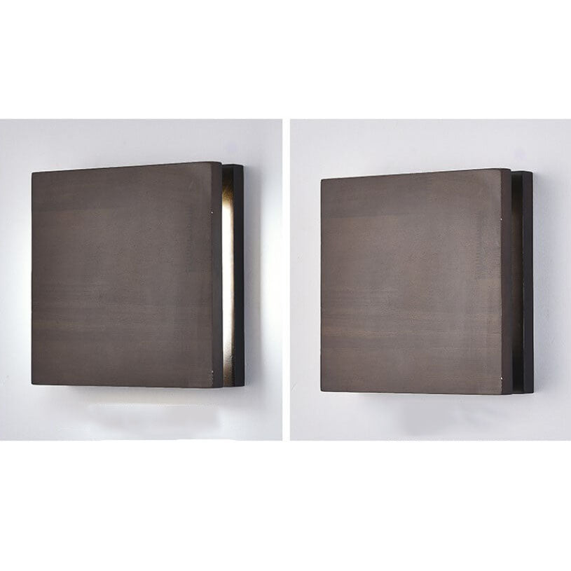 Japanese Wabi-Sabi Log Wood Rectangular LED Sconce
