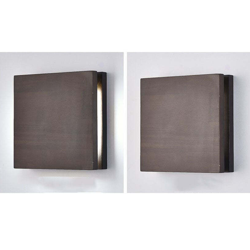 Japanese Wabi-Sabi Log Wood Rectangular LED Sconce