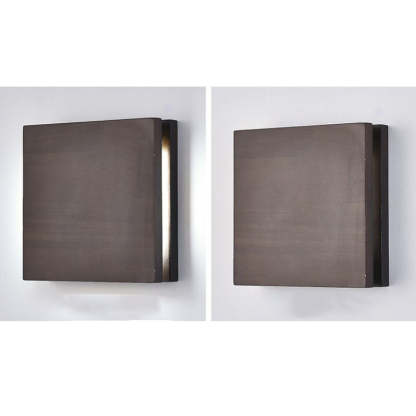Japanese Wabi-Sabi Log Wood Rectangular LED Sconce