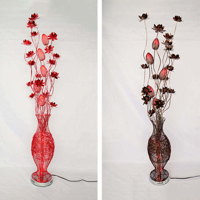 European Vase Flower Aluminum LED Floor Lamp