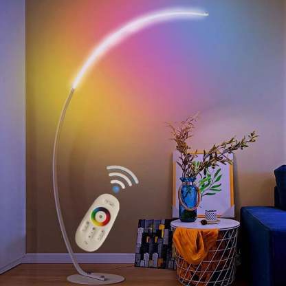 Minimalist Curved Line LED Aluminum Floor Lamp — Black / Infinitely Dimmable / 110V-120V For US/CA
