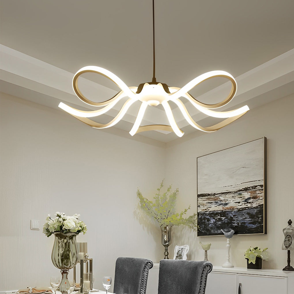 Curved Flower Petal Dimmable Nordic LED Chandelier