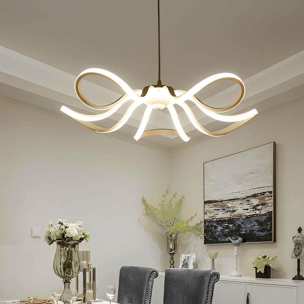 Curved Flower Petal Dimmable Nordic LED Chandelier