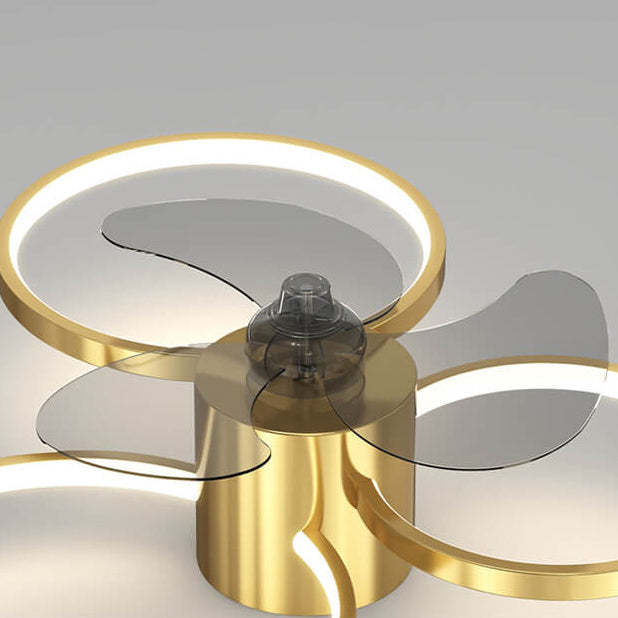 Modern Geometric Square LED Flush Mount Ceiling Fan Light