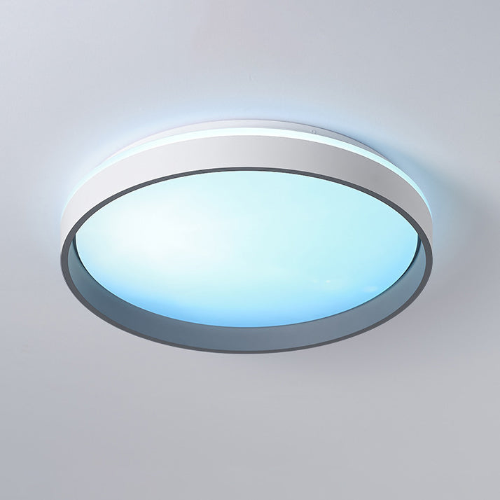 Minimalist Blue Sky Round LED Flush Mount Light