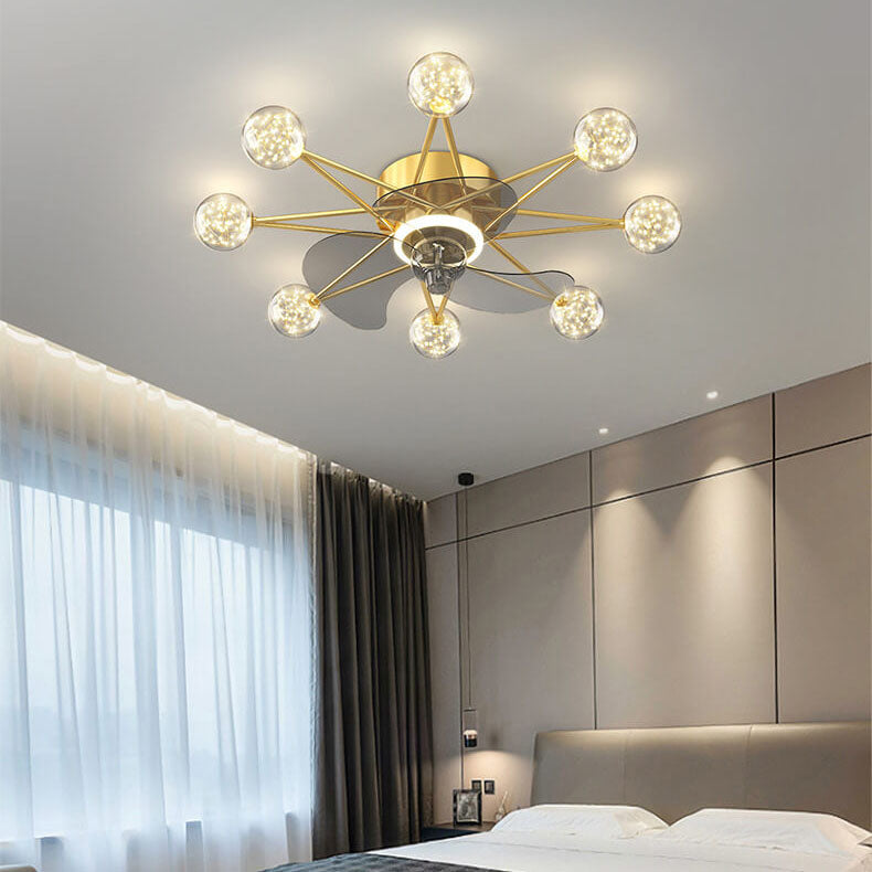 Minimalist Star LED Flush Mount Fan Light
