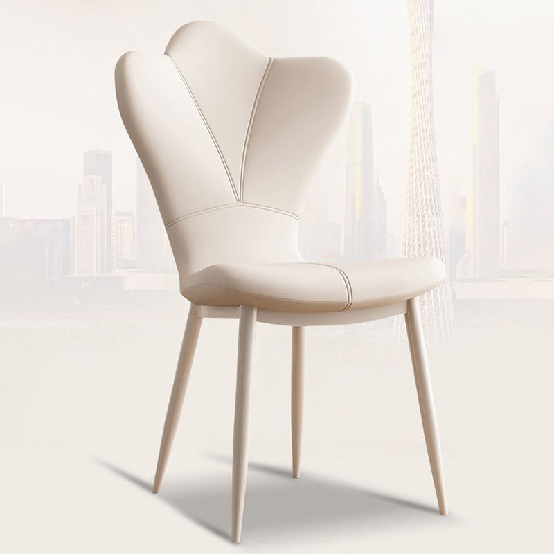 Petal Leather Upholstered Vanity Stool