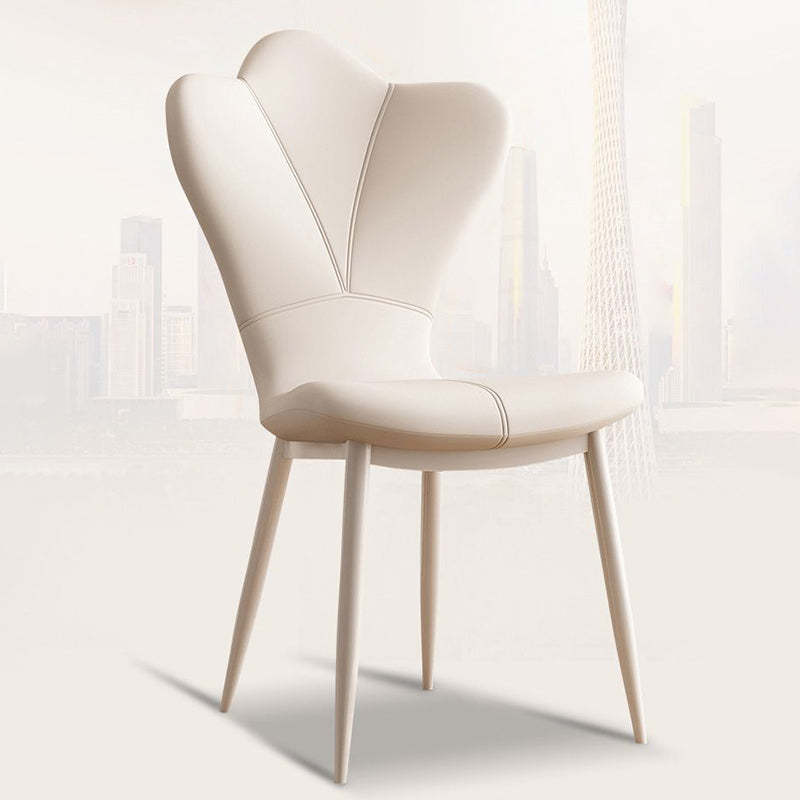 Petal Leather Upholstered Vanity Stool