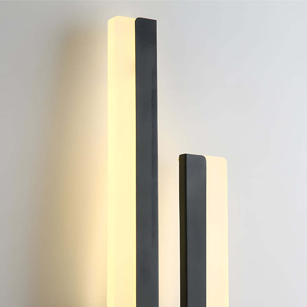 Modern 2-Light Linear LED Wall Lamp with 3-Step Dimming - Black/Gold Wall Sconce-Lighom