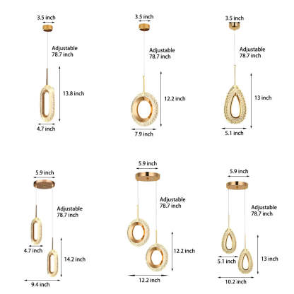 Circle Water Drop Minimalist Dimming Modern — Round / 2-Light / 3 Step Dimming
