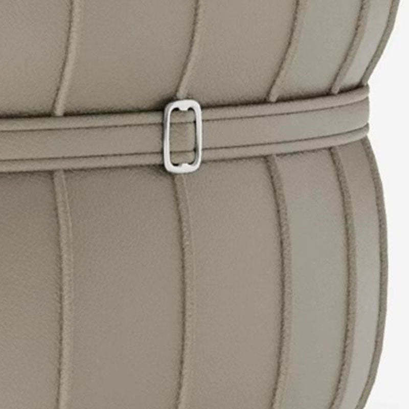 Modern Round Upholstered Leather Steel Dining Chair