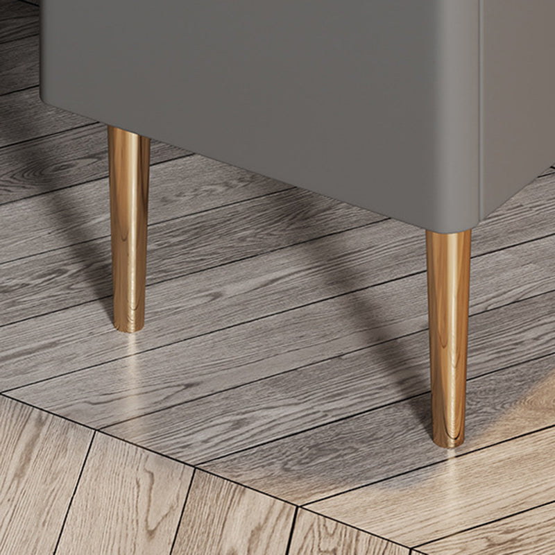 Scandinavian Rock Plate Nightstand 2-Drawer — Light Gray