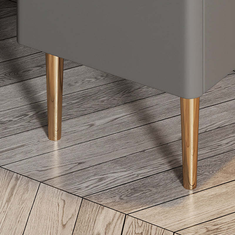 Scandinavian Rock Plate Nightstand 2-Drawer — Light Gray