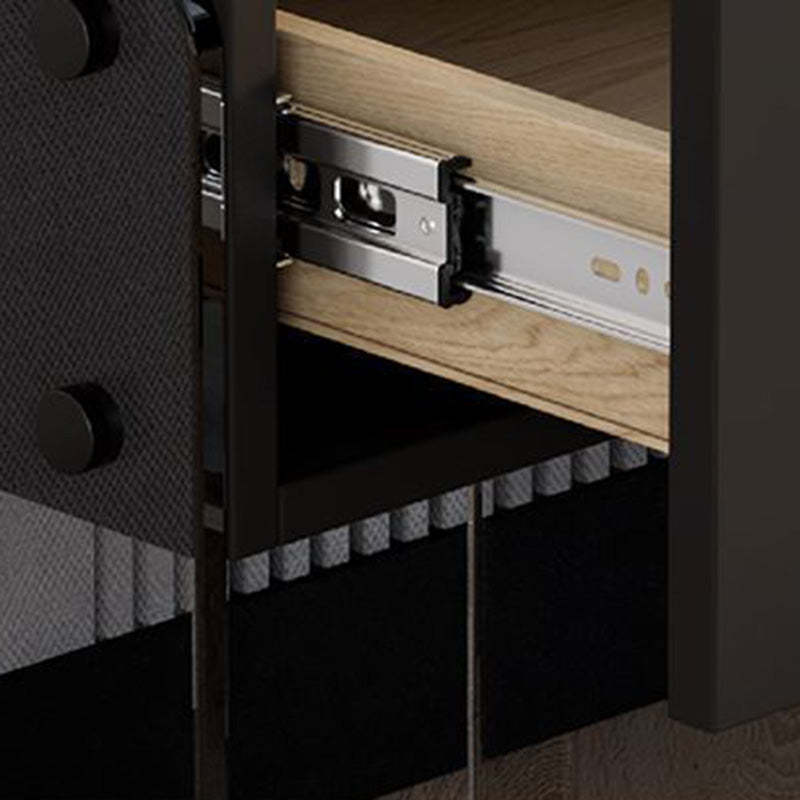 Minimalist Wood Plank Glass 1-Drawer Nightstand — White