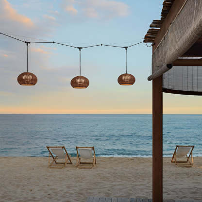 Lantern Shaped Waterproof Rattan Modern Outdoor Wall Lamp Chandelier-Lighom