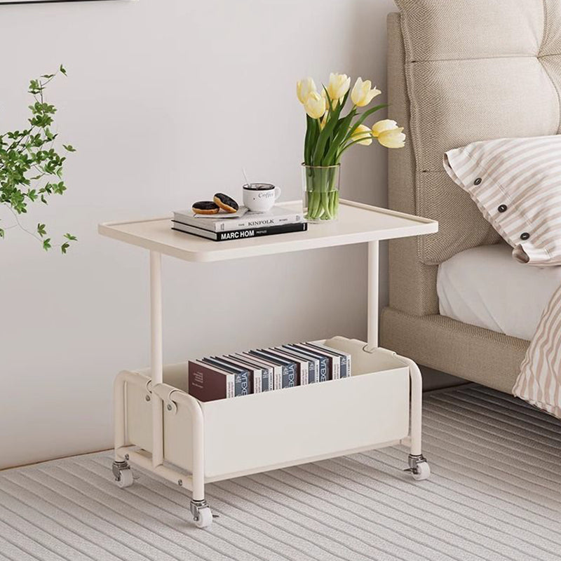 Modern Tray Leather Movable 2-Tier End Table