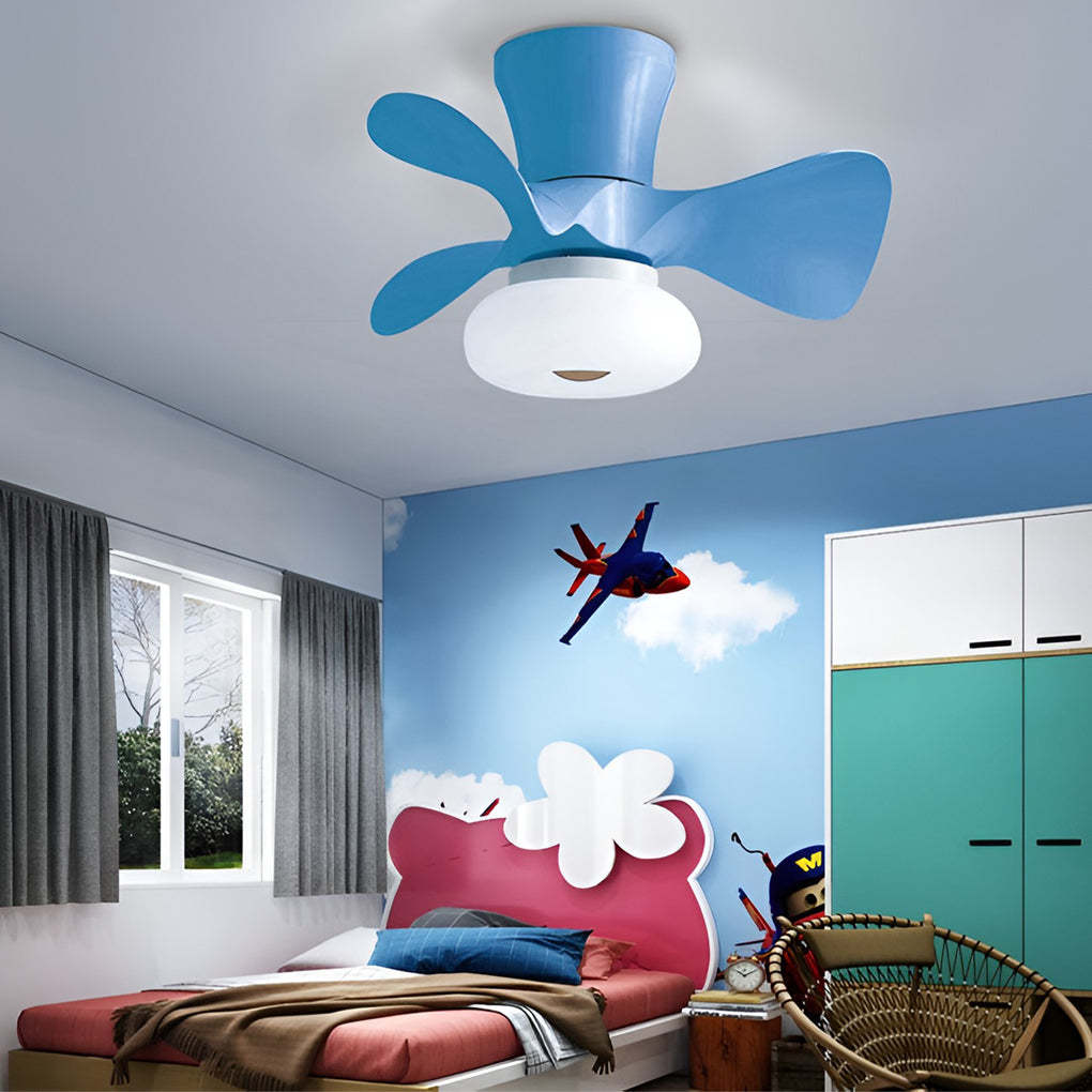 Macaron 3-Step Dimming LED Nordic Ceiling Fan