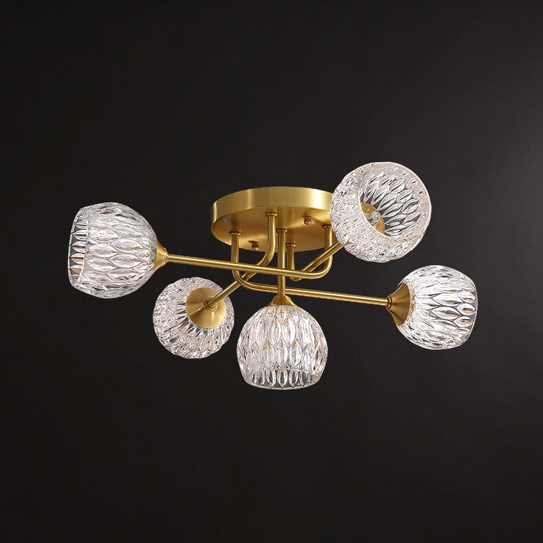 Mid-Century Copper 5-Light Ceiling Light