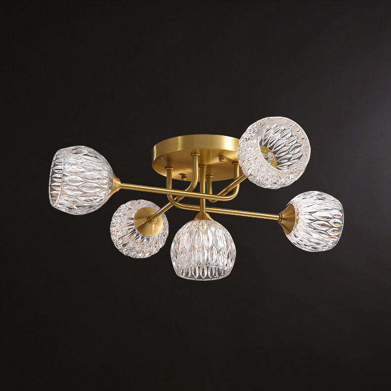 Mid-Century Copper 5-Light Ceiling Light