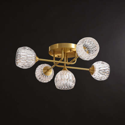 Mid-Century Copper 5-Light Ceiling Light