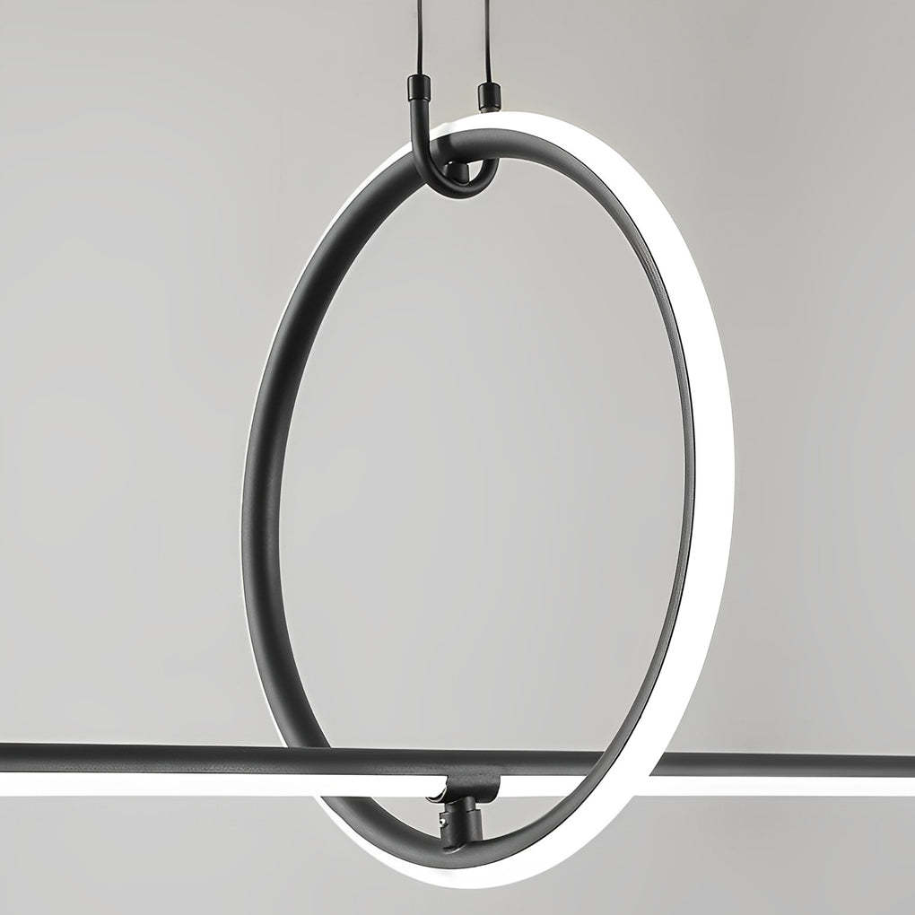 Long Strip Ring Dimmable Minimalist LED Chandelier