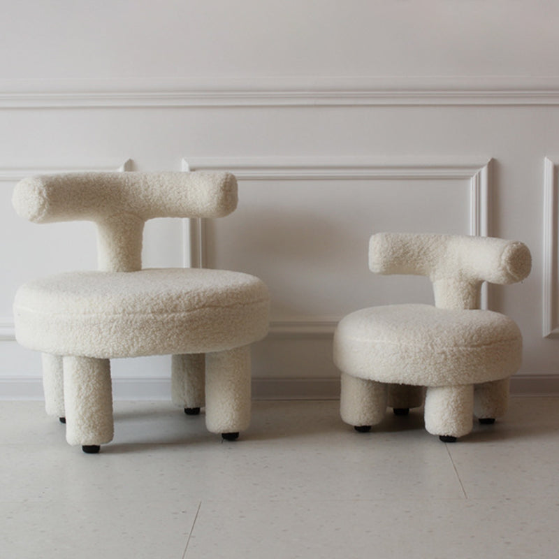 Nordic Lambswool Wood Round Chair