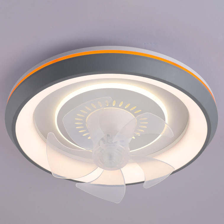 Minimalist Round Swing Inverter LED Flush Mount Fan Light