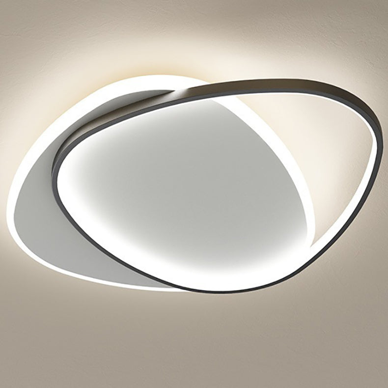 Minimalist Triangle Oval Acrylic Iron LED Flush Mount Light