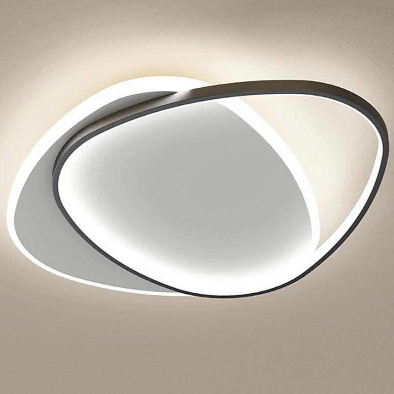 Minimalist Triangle Oval Acrylic Iron LED Flush Mount Light